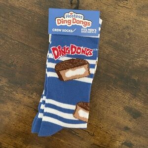 NEW Hostess Ding Dongs Blue and White Crew Socks‎ Size 6-12